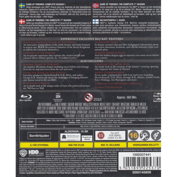 Game of Thrones - S�son 1 (Blu-ray)