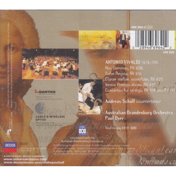 Vivaldi- Andreas Scholl, Australian Brandenburg Orchestra, Paul Dyer 