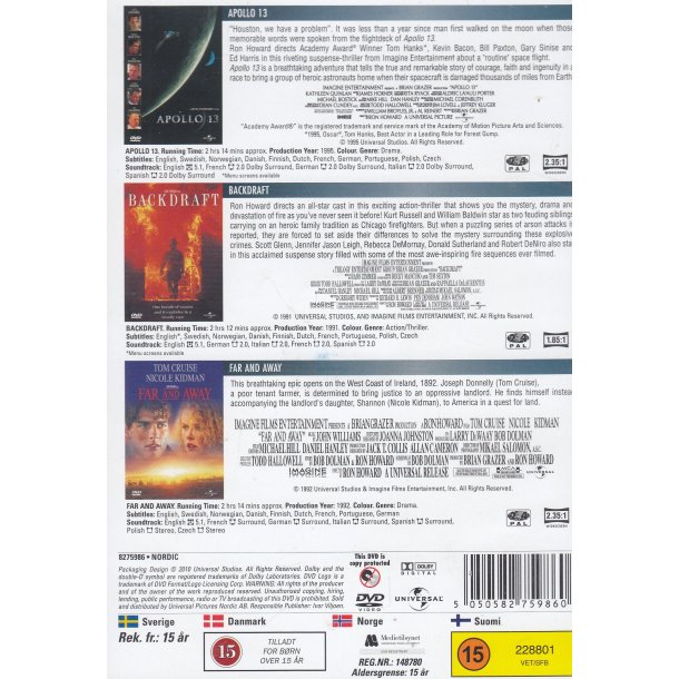 Apollo 13 - Backdraft - Far and away (DVD)