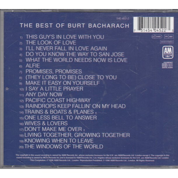 The Best Of Burt Bacharach (CD)