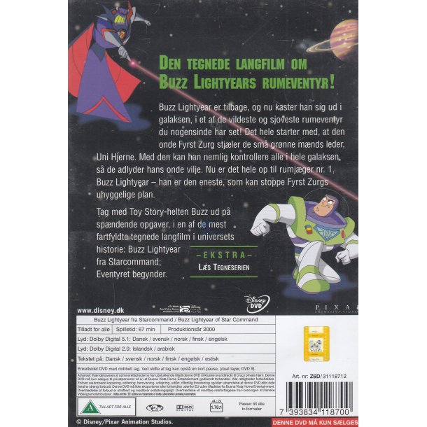 Buzz Lightyear of Star Command - Eventyret begynder (DVD)