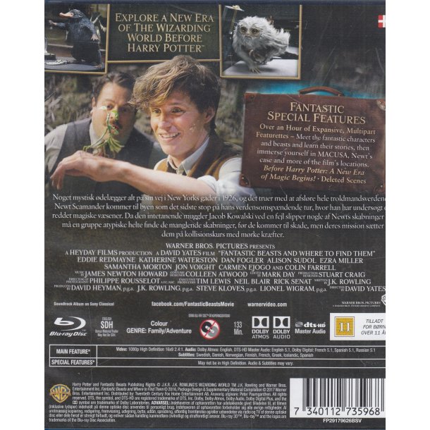 Fantastiske Skabninger og hvor de findes (Blu-ray)
