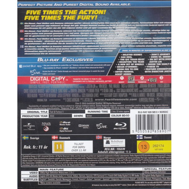 Fast &amp; Furious 5 (Blu-ray+DVD)