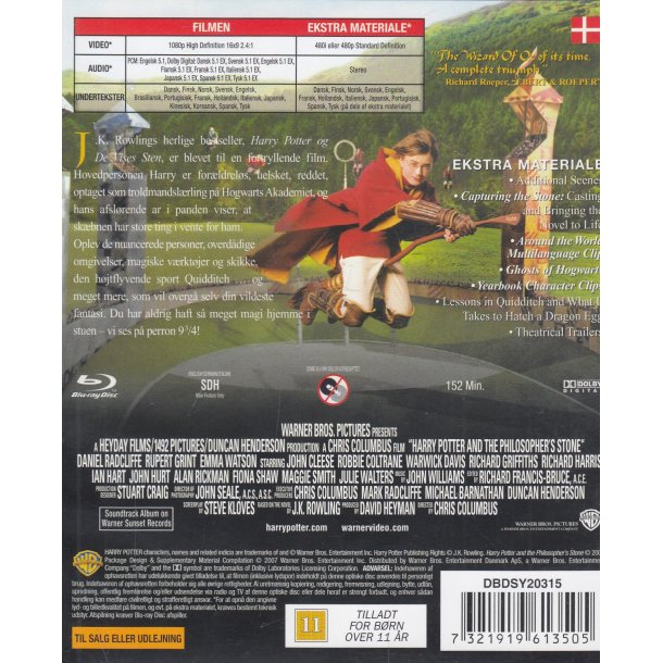 Harry Potter og de vises sten (Blu-ray)