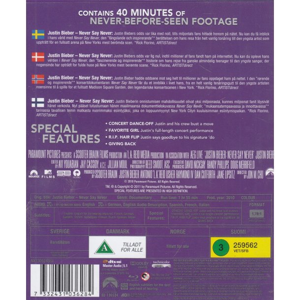 Justin Bieber - Never say never (Blu-ray)