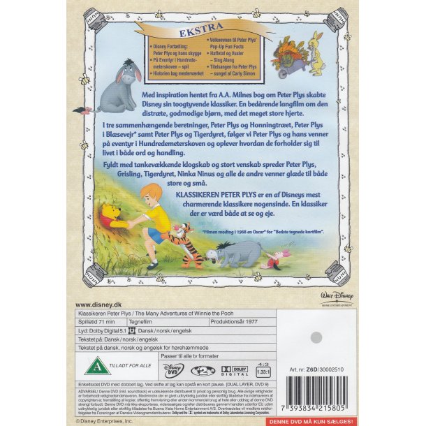 Klassikeren Peter Plys - Disney Klassikere nr. 22 (DVD)