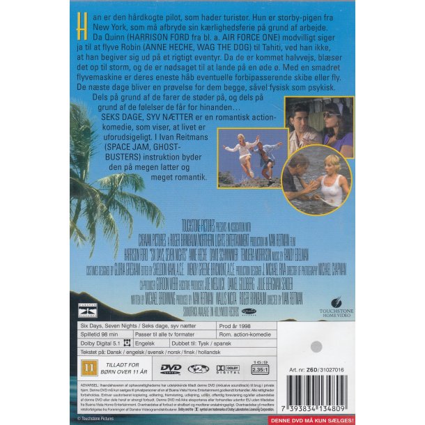 Seks dage syv n�tter (DVD)
