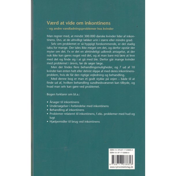 V�rd at vide om inkontinens (Bog)
