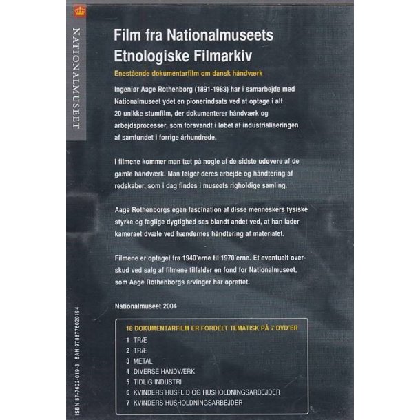 Film fra Nationalmuseets etnologiske filmarkiv 1 (DVD)