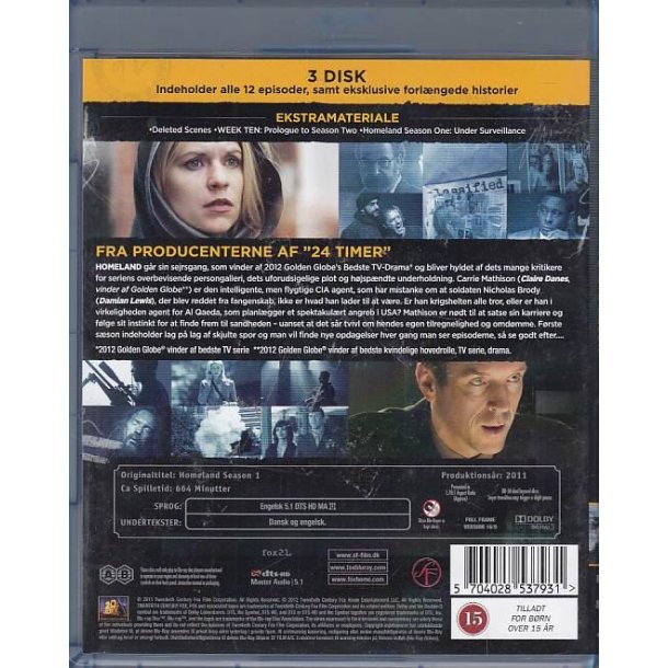Homeland - S�son 1 (Blu-ray)