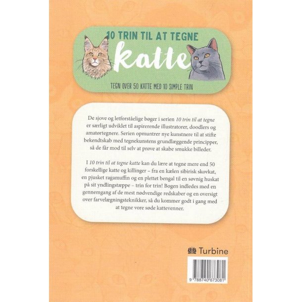 10 Trin til at tegne katte (Bog)