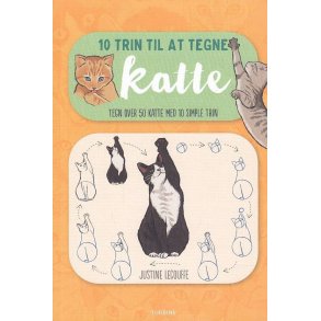 10 Trin til at tegne katte (Bog)