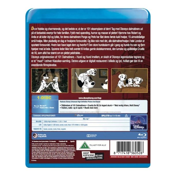 101 Dalmatinere - hund og hund imellem - Disney klassikere nr. 17 (Blu-ray)