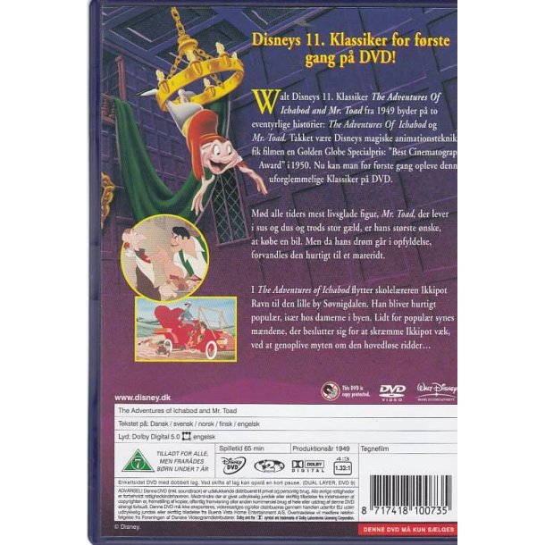The Adventures of Ichabod and Mr. Toad - Disney Klassikere nr. 11 (DVD)