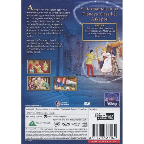 Askepot 2 - Dr�mmen bliver til virkelighed (DVD)