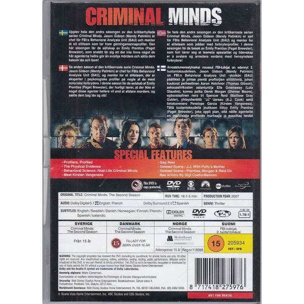 Criminal Minds - S�son 2 (DVD)