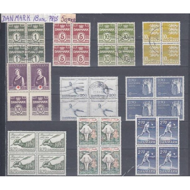 Danske 4-blokke frim�rker