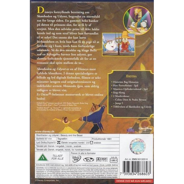 Sk�nheden og Udyret - Disney Klassikere nr. 30 (DVD)