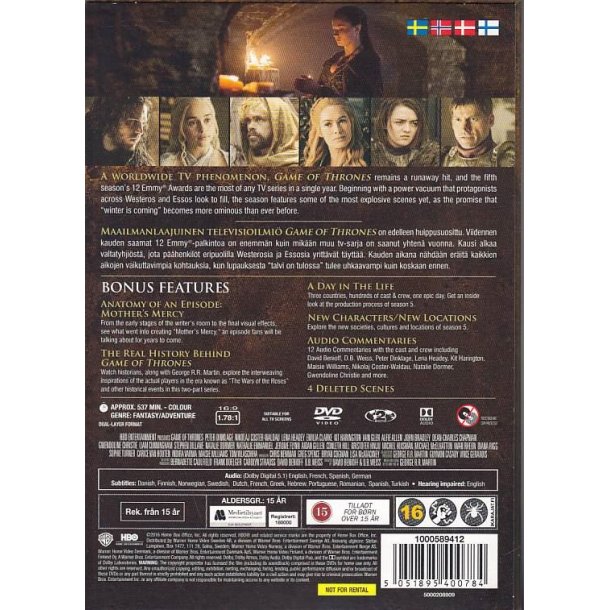 Game of Thrones - S�son 5 (DVD)