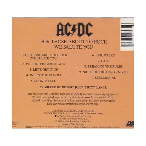 For those about to rock (CD)