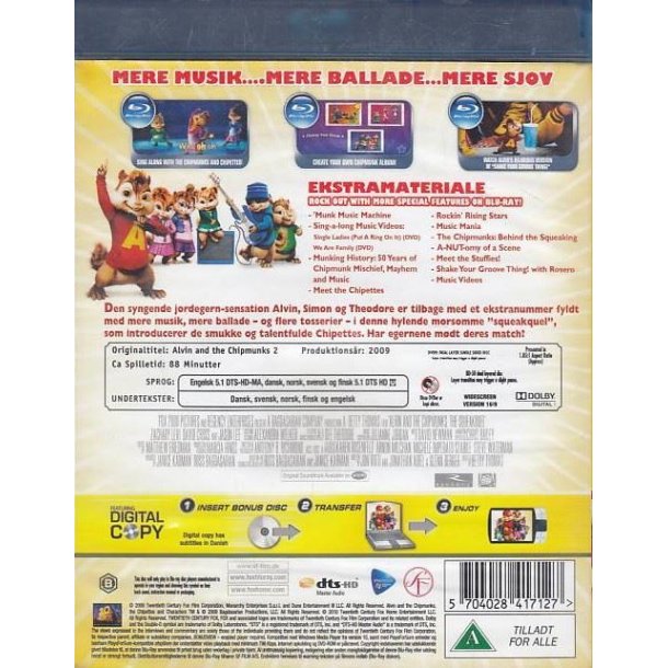 Alvin og de fr�kke jordegern 2 (Blu-ray)