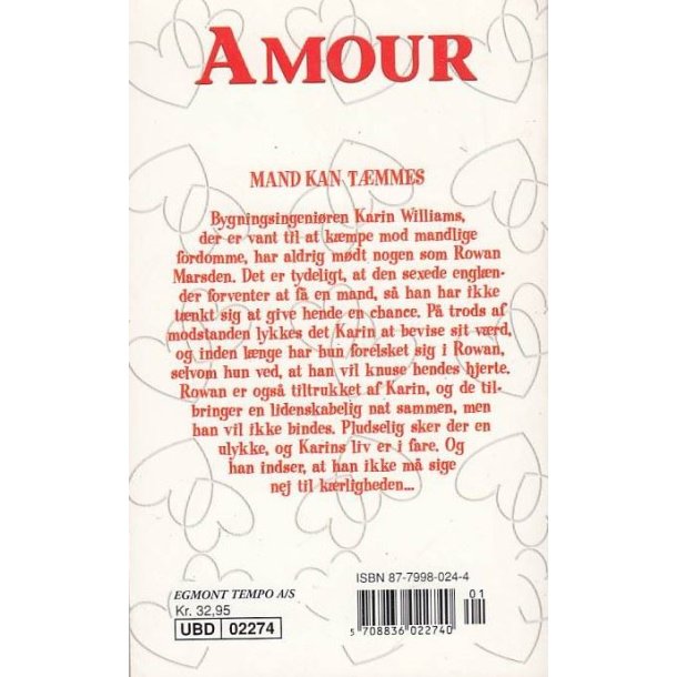 Amour - Mand kan t�mmes (Bog)