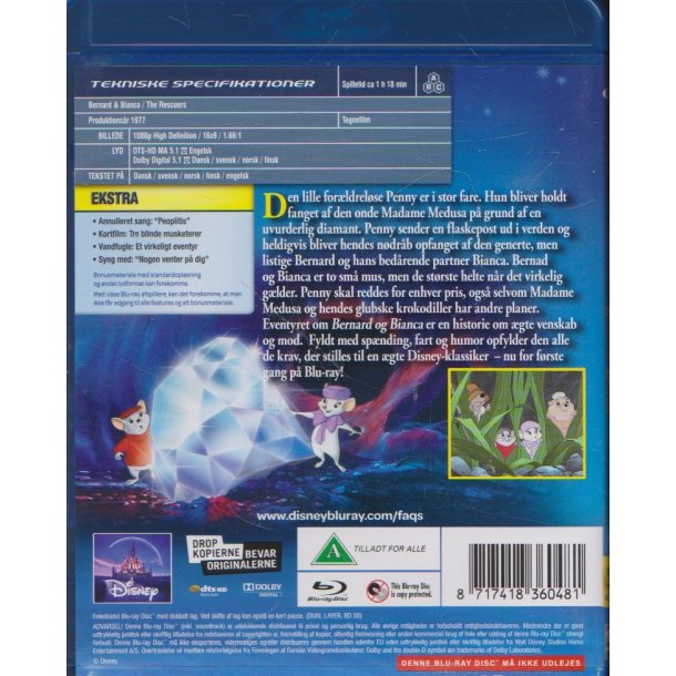 Bernard & Bianca - Disney Klassikere nr. 23 (Blu-ray)