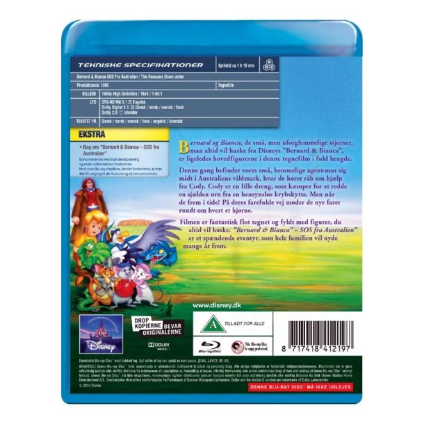Bernard og  Bianca - Sos fra Australien - Disney klassiker nr. 29 (Blu-ray)