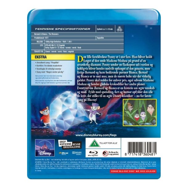 Bernard & Bianca - Disney klassikere nr. 23 (Blu-ray)