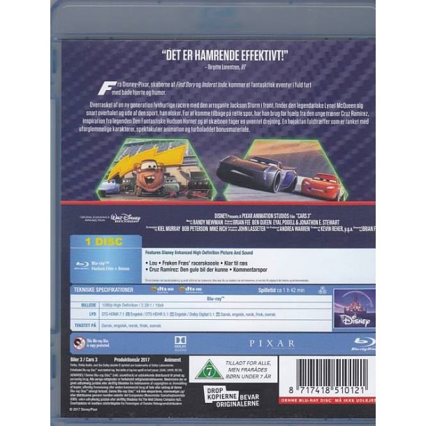 Biler 3 - Disney Pixar nr. 18 (Blu-ray)