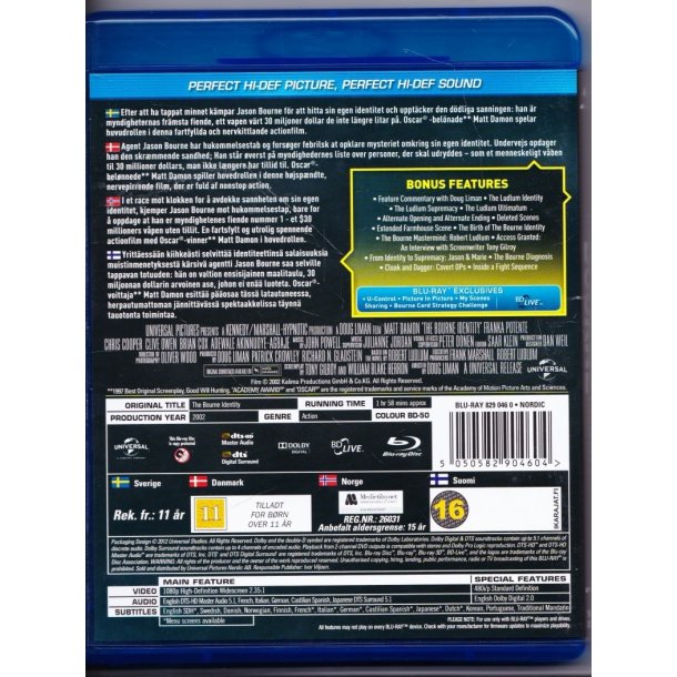 The Bourne identity (Blu-ray)