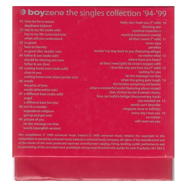 Boyzone The Singles Collection (CD)