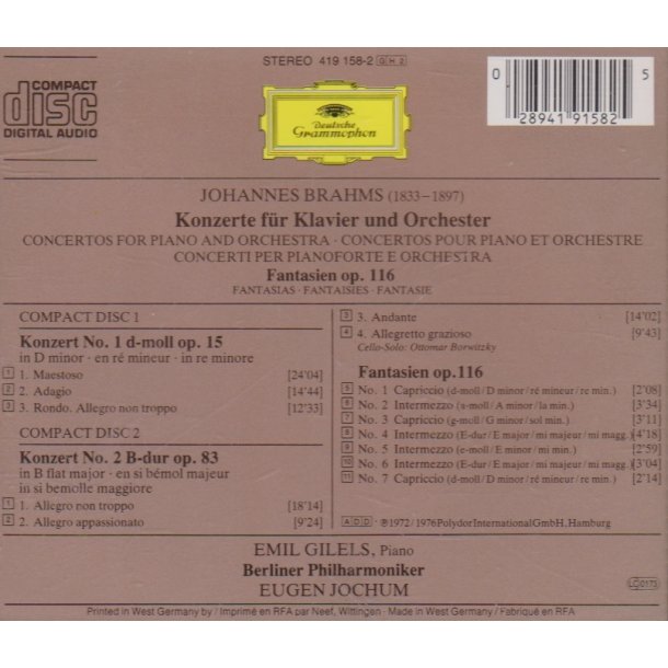 Brahms - Die klavierkonzerte (CD)