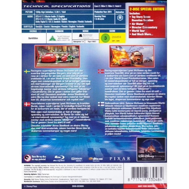 Biler 2 - Disney Pixar nr. 12 (Blu-ray)