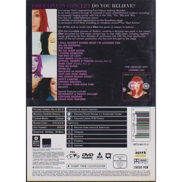 Cher Live in concert (DVD)