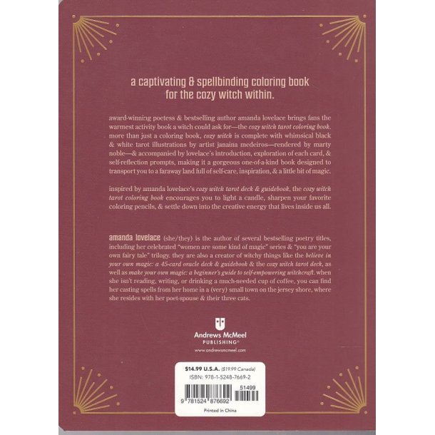 Cozy Witch Tarot Coloring Book (Bog)