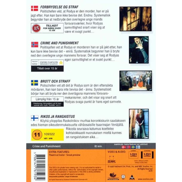 Crime and punishment (DVD)