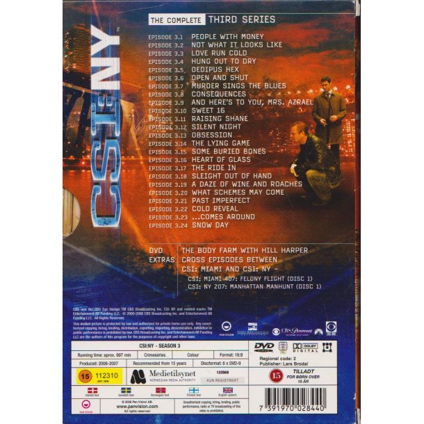 CSI NY - S�son 3 (DVD)