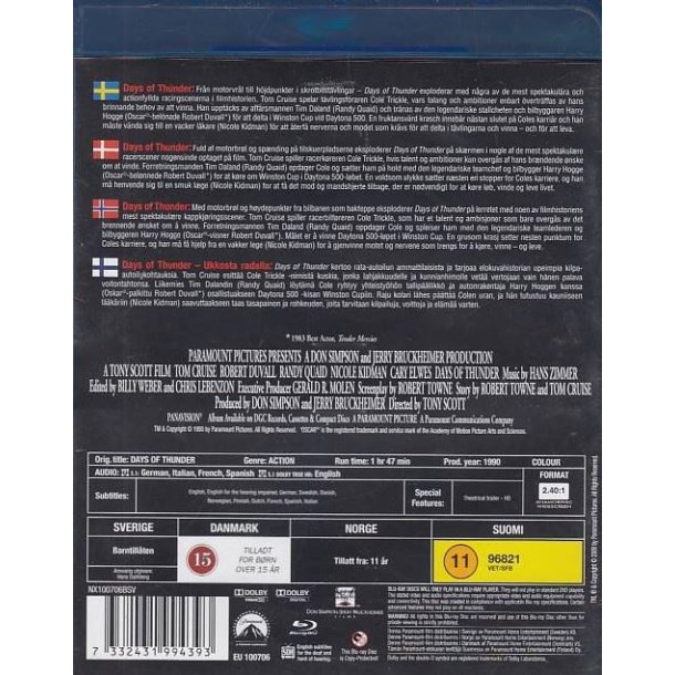Days of thunder (Blu-ray)