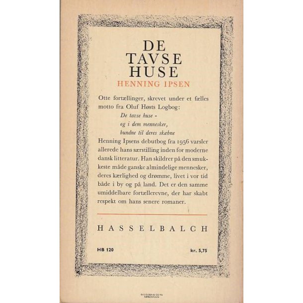 De tavse huse (Bog)