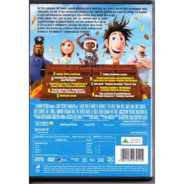 Det regner med frikadeller (DVD)