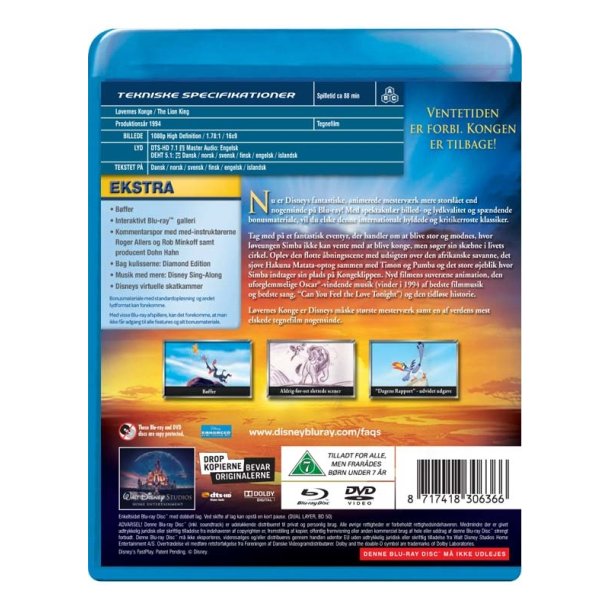 L�vernes Konge -  Diamond Edition - Disney Klassikere nr. 32  (Blu-ray+DVD)