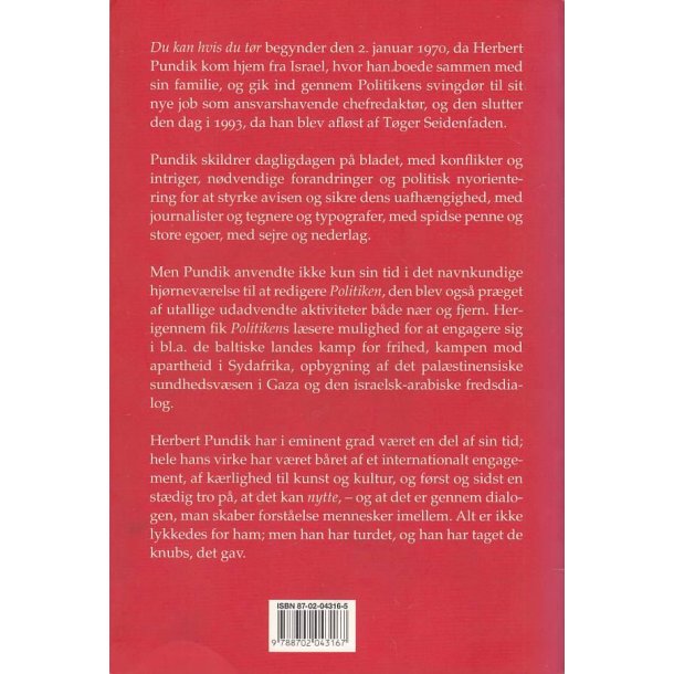 Herbert Pundik - Du kan hvis du t�r (Bog)