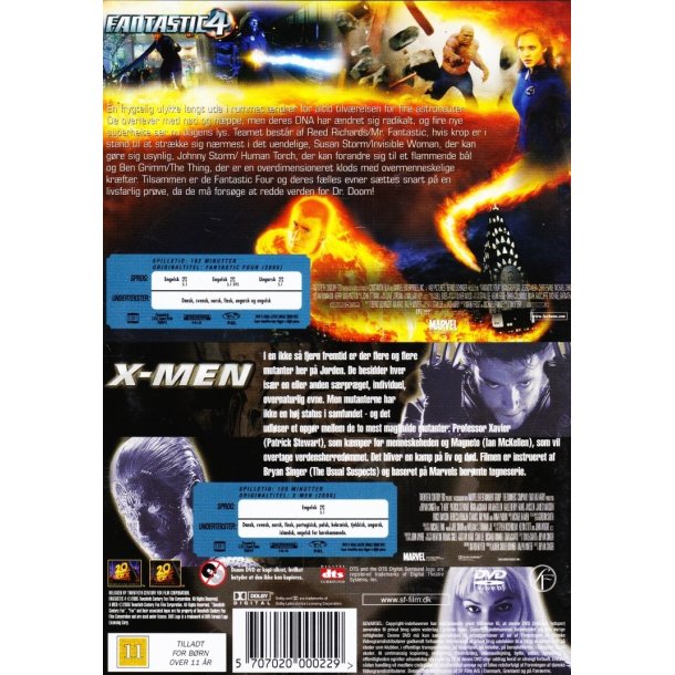 Fantastic 4 og X-men 2Film (DVD)