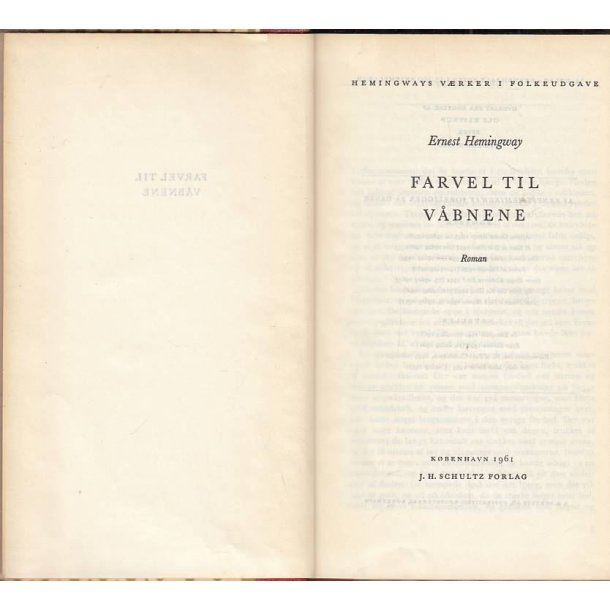 Farvel til v�bnene (Bog)