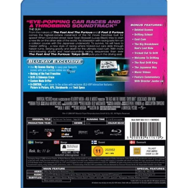 The Fast and the  Furious Tokyo drift (Blu-ray)