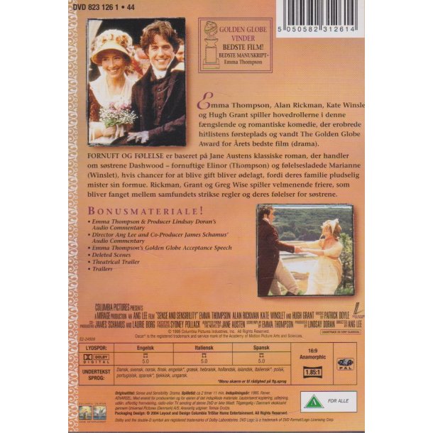 Fornuft og f�lelse (DVD)