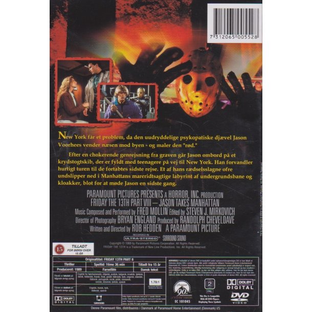 Fredag den 13 - Del 8 Jason indtager Manhattan (DVD)