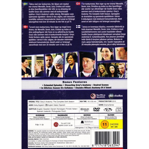 Greys hvide verden - S�son 6 (DVD)