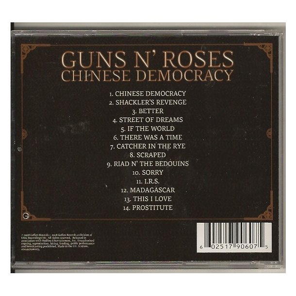 Chinese democracy (CD)
